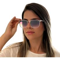 Oculos De Sol Quadrado Preto Unissex Proteção Uv400 Original