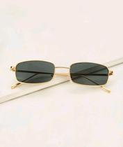 Óculos de Sol Quadrado Retangular Armação Tipo Metal Preto y2k Anos 2000 UV400