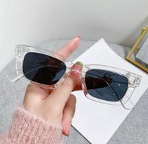 Óculos de Sol Quadrado Retangular Cinza Transparente Street Style Asian Style UV400 - SUNONE