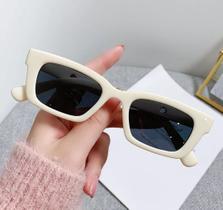 Óculos de Sol Quadrado Retangular Creme Bege Street Style Asian Style UV400 - SUNONE