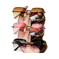 Óculos De Sol Quadrados Sem Armação Vermelhos UV400 Marca De Luxo Designer Moda De Verão Para Homens Óculos De Sol Quadrados Sem Armação Vermelhos UV400 Marca De Luxo Designer Moda De Verão Para Homens