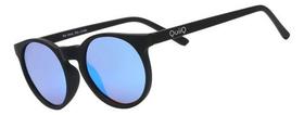 Óculos De Sol Qüq Espelhado Preto Proteção Uv400 Treino Leve Espelho Preto Azul