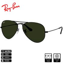Óculos de Sol Ray-Ban Aviator Clássico Preto Verde Clássica G-15 - RB3025L L2823 58-14