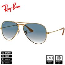 Óculos de Sol Ray-Ban Aviator Degradê Polido Ouro Azul Claro Degradê - RB3025L 001/3F 58-14