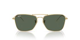 Óculos de Sol Ray Ban Caravan Reverse RBR0102S 001 VR 58 Ouro Lente Verde Escuro Original