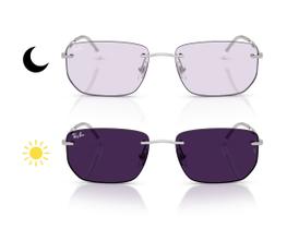 Óculos De Sol Ray Ban Essentials Prata Transitions Ametista RB3768 003MH-56