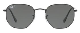 Óculos de Sol Ray Ban Hexagonal Metal RB3548 Preto Lente Verde Flat Polarizada 51