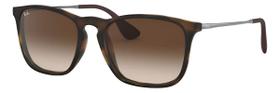 Óculos De Sol Ray-ban Highstreet Chris Tamanho Standard Desenho Degradado Armação Matte Tortoise Y Lente Brown