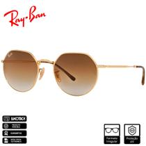 Óculos de Sol Ray-Ban Jack Armação Ouro Lentes Marrom-Claro Degradê - RB3565L 001/51 53-20