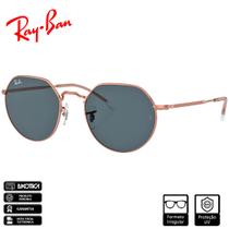 Óculos de Sol Ray-Ban Jack Rose Gold Polido Ouro Rosado Azul Classic RB3565 9202R5 55