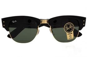 Óculos de Sol Ray Ban Mega Clubmaster RB0316S 901 31 50 Preto Lente Verde Original