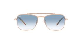 Óculos de Sol Ray-Ban New Caravan RB3636 92023F Ouro Rosê Lente Azul Degradê Tam 58