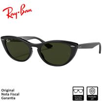 Óculos de Sol Ray-Ban Nina Brilhante Preto Verde Clássico G-15 - RB4314N 601/31 54-18