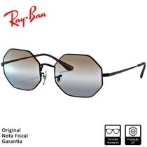 Óculos de Sol Ray-Ban Octagon 1972 Bi-Gradient Polido Preto Brown/Grey Degradê - RB1972 002/GB 54-19