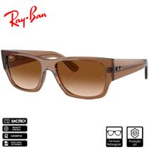 Óculos de Sol Ray-Ban Original Carlos Marrom Claro Transparente Polido Castanho Transparente Degradê - RB0947S 664051 56