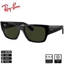 Óculos de Sol Ray-Ban Original Carlos Preto Polido Verde Clássico G-15 - RB0947S 901/31 56-18