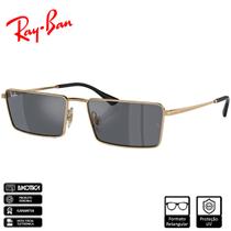 Óculos de Sol Ray-Ban Original Emy Bio-Based Ouro Polido Cinza Escuro Flash Prata Espelhado - RB3741 92136V 59-17