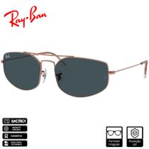 Óculos de Sol Ray-Ban Original Explorer V Cobre Polido Azul Clássico - RB3845 9035R5 57-17