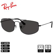 Óculos de Sol Ray-Ban Original Explorer V Preto Polido Cinza Escuro Clássico - RB3845 002/B1 57-17