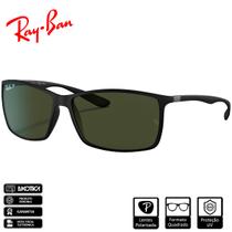 Óculos de Sol Ray-Ban Original Liteforce Preto Fosco Verde Clássico G-15 Polarizado - RB4179 601S9A 62-13