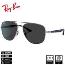 Óculos de Sol Ray-Ban Original RB3683 Polido Prata Cinza Escuro Classic RB3683 003 B1 59