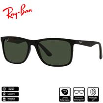 Óculos de Sol Ray-Ban Original RB4373L Preto Fosco Lentes Verde Clássico G-15 Polarizado - RB4373L 91699A 58-17
