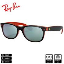 Óculos de Sol Ray-Ban RB2132M Scuderia Ferrari Collection Fosco Preto Prata Espelhado - RB2132M F63830 55-18