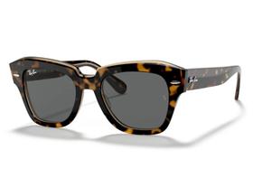 Óculos de sol Ray Ban RB2186 1292/B1 52 State Street Havana On Transparent Brown / Dark Grey Óculos de sol Ray Ban RB2186 1292/B1 52 State Street Havana On Transparent Brown / Dark Grey