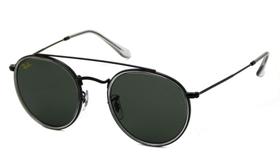 Óculos de sol Ray Ban RB3647-NL 9212/31 Round Double Bridge - Black / Green Óculos de sol Ray Ban RB3647-NL 9212/31 Round Double Bridge - Black / Green