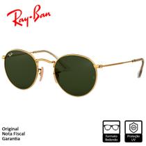 Óculos de Sol Ray-Ban Round Flat Lenses Ouro Verde Clássica G-15 - RB3447N 001 53-21