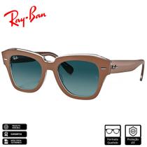 Óculos de Sol Ray-Ban State Street Polido Bege Azul Degradê - RB2186 12973M 49-20