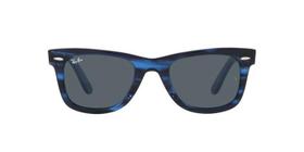 Óculos de Sol Ray-Ban Wayfarer RB2140 1361R5 Azul Striped Lente Azul Tam 50