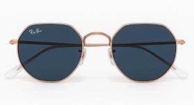 Óculos De Sol Rayban Jack Rb3565 9202r5 Rose Gold Azul Óculos De Sol Rayban Jack Rb3565 9202r5 Rose Gold Azul