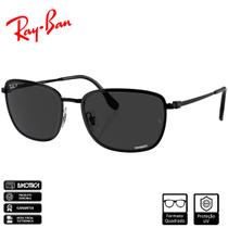 Oculos de Sol RayBan Original RB3705 Polido Preto Cinza Chromance RB3705 002 K8 60 19