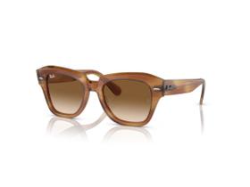 Óculos de Sol RayBan State Street RB2186 140351 52 Marrom Listrado