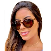 Óculos De Sol Redondo Animal Print Feminino Masculino Proteção UV400 Verão