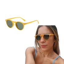 Óculos de Sol Redondo Caraíva Amarelo Leve Casual Esporte Polarizado UV400 Óculos de Sol Redondo Caraíva Amarelo Leve Casual Esporte Polarizado UV400