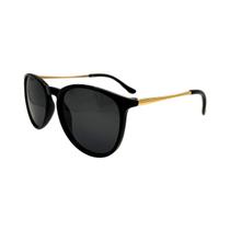 Óculos de Sol Redondo Feminino e Masculino TR90 Metal Com Proteção UV400 Unissex