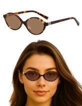 Oculos De Sol Redondo Feminino Retro Moderno Lente Cosmetica