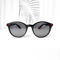 Óculos de sol redondo masculino com detalhes colorido proteção UV cod -97 p25