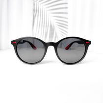 Óculos de sol redondo masculino detalhes colorido cód 97-P25 modelo tendência
