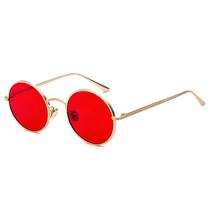 Óculos De Sol Redondo Masculino Feminino Proteção Solar Vermelho