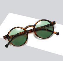 Óculos de Sol Redondo Oval Leopard Clássico Retro Vintage UV400