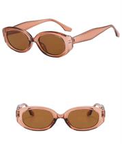 Óculos de Sol Redondo Oval Marrom Bege Transparente Kpop Idol Asian Style y2k UV400