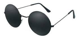 Óculos De Sol Redondo Ozzy Retrô Preto UV400