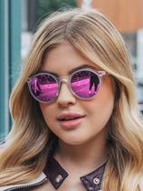 Óculos de Sol Redondo Premium Steampunk Vibrante Colorido uv400 Masculino Feminino Unissex