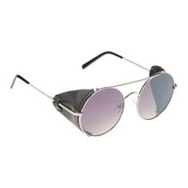 Óculos De Sol Redondo Proteção UVA/UVB Prata com Efeito Fume Les Bains - EBAZAR Óculos De Sol Redondo Proteção UVA/UVB Prata com Efeito Fume Les Bains - EBAZAR