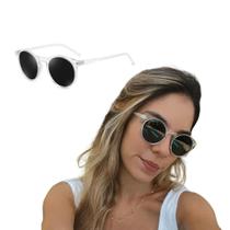 Óculos de Sol Redondo Transparente Madrid Preto Leve Casual Esporte Polarizado UV400 Óculos de Sol Redondo Transparente Madrid Preto Leve Casual Esporte Polarizado UV400