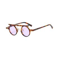 Óculos De Sol Redondos Cinza Claro Para Mulheres E Homens, Fashionáveis, Multicoloridos, Com Rivets