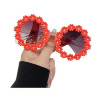 Óculos de sol redondos para mulheres, doces coloridos, margarida, fofo, óculos decorativos